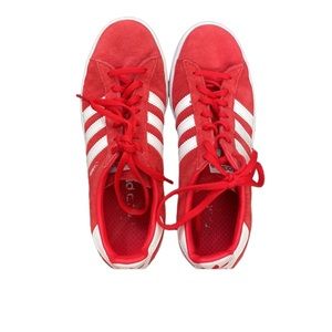 Adidas red campus shoes